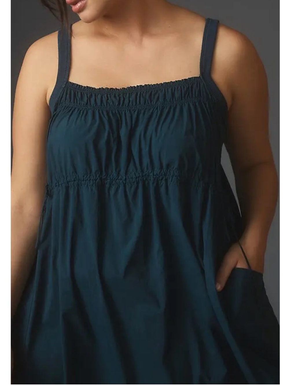 Anthro Daily Practice Femme Utility Midi Dress Parachute Drawstring Pockets - Picture 15 of 15